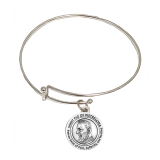 4-pack - Healing Saints- Pain, Suffering & Healing- St. Pio of Pietrelcina Padre Pio Bangle Bracelet