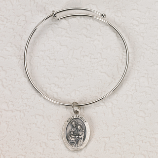 4-pack - Oval Holy Family Bangle Bracelet
