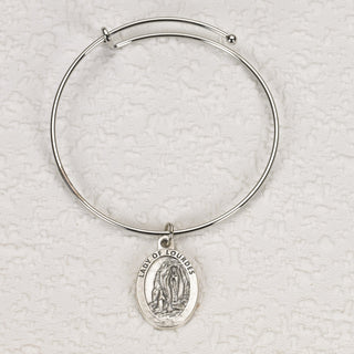 4-pack - Oval Lady of Lourdes Bangle Bracelet