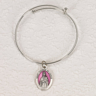 4-pack - Oval Enameled St. Therese of Lisieux Bangle Bracelet