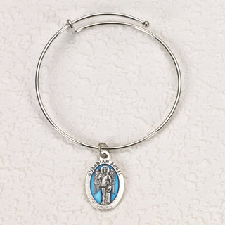 4-pack - Oval Enameled Our Lady of Lourdes Bangle Bracelet