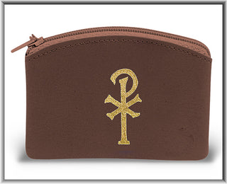 Brown Rosary Case with Zipper