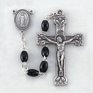4MM Black Bead Rosary
