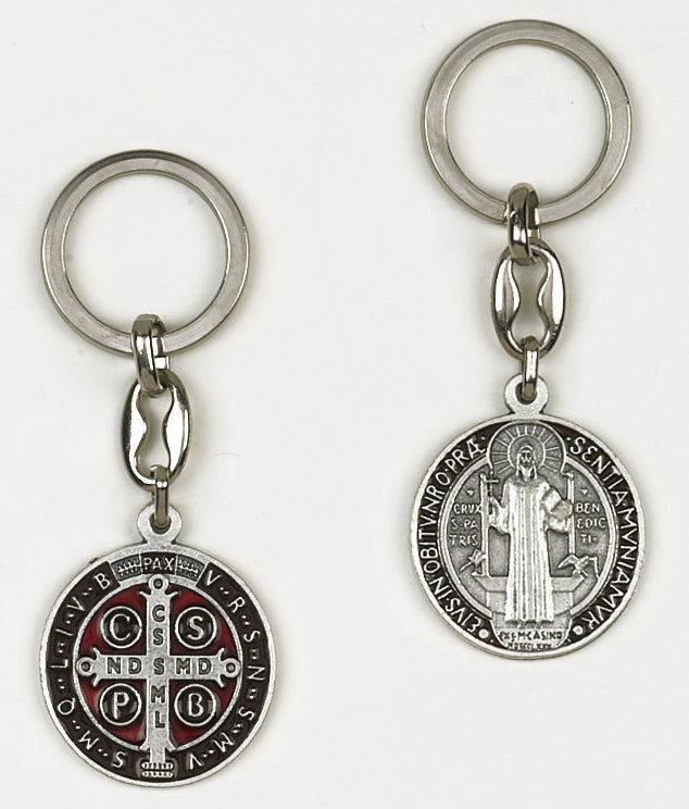 6-Pack - Saint Benedict Enamel Key Ring- Brown/Red at Catholic Shop ...