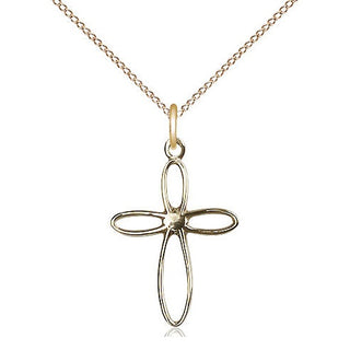 14kt Gold Filled Loop Cross Medal Religious Jewelry