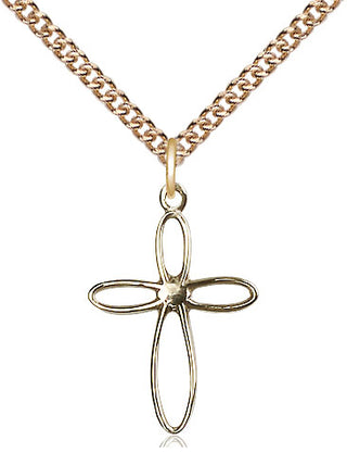 14kt Gold Filled Loop Cross Medal Religious Jewelry