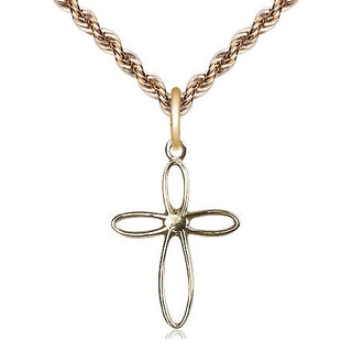 14kt Gold Loop Cross Medal