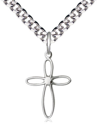 Pewter Loop Cross Medal Religious Jewelry