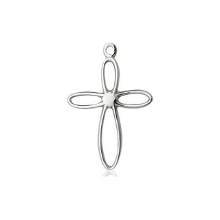 Sterling Silver Loop Cross Medal