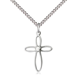 Sterling Silver Loop Cross Medal Religious Jewelry