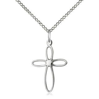 Sterling Silver Loop Cross Medal Religious Jewelry