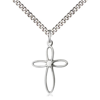 Sterling Silver Loop Cross Medal Religious Jewelry