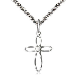 Sterling Silver Loop Cross Medal Religious Jewelry
