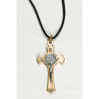 2 Inch St Benedict Cross, Clovered, Gold Cross