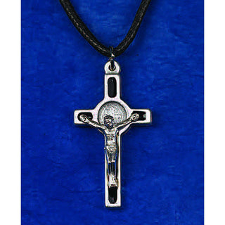 Bulk Saint Benedict Silver Tone Enameled Crosses - 10 Options