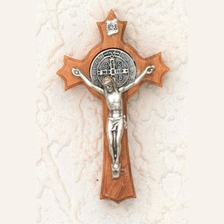 St Benedict Wood Cross - Clovered- 2-1/2 inch