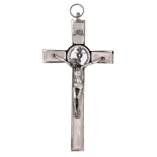 8-inch Premium Faux Pearl RCIA Epoxy Wall Cross with Corpus