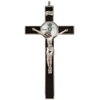 8 Inch Premium Black RCIA Epoxy Wall Cross With Corpus