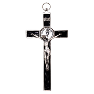 8-inch Premium Black RCIA Epoxy Wall Cross with Corpus