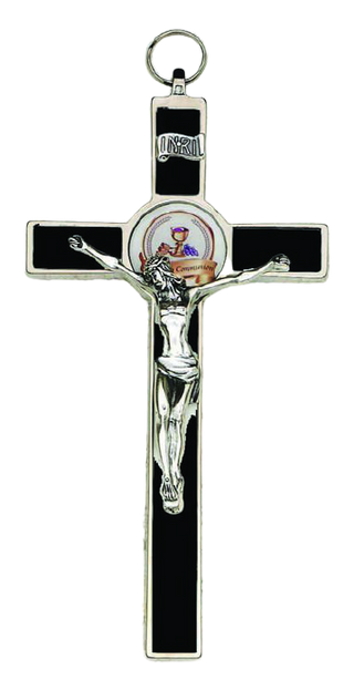 Black First Communion Crucifix