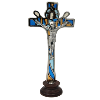 God the Father Silver tone Standing Crucifix