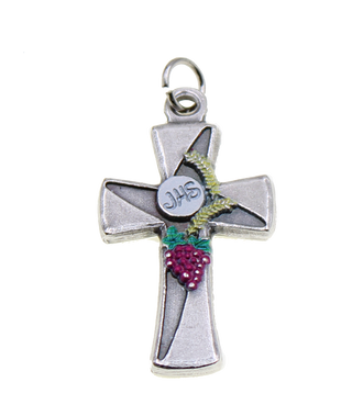 Bulk UV Communion Cross, Silver tone with White, 1 1/2 inch