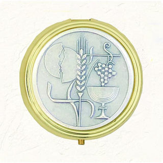 Silver-tone Chalice Pyx with Body of Christ with Hygienic Liner