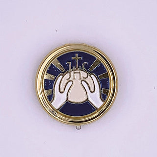 JHS Communion Pyx - Blue Enamel