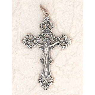 Bulk Silver Tone Deluxe Fleur di Lis Cross