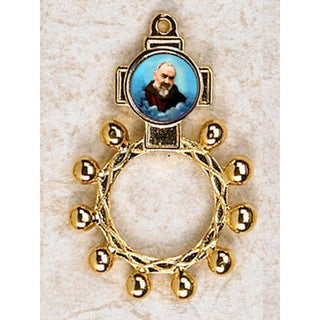 Bulk St. Pio Gold Tone Finger Rosary