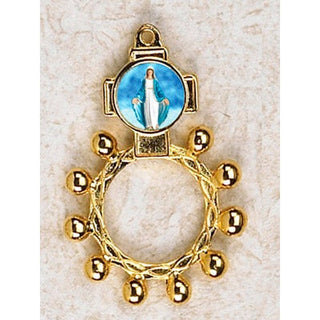 Bulk Lady of Grace/Miraculous Gold Tone Finger Rosary