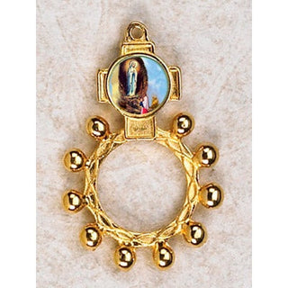 Bulk Lady of Lourdes Gold Tone Finger Rosary