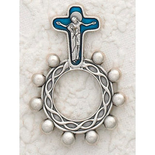 12-Pack - Blue Enameled Comfort Cross Finger Rosary - main product image | CatholicShop.com