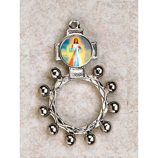 Bulk Divine Mercy - Finger Rosary. Silver Tone