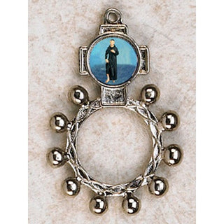 Bulk St. Peregrine Finger Rosary. Silver Tone