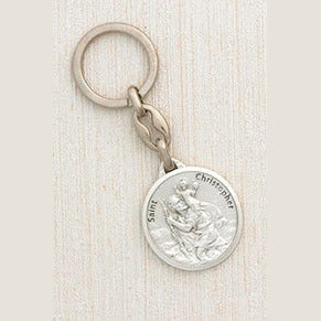 6-Pack - Saint Christopher Round Silver Tone - Version 3