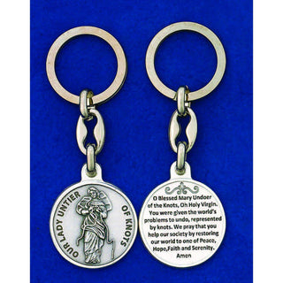 6-pack - Our Lady Untier of Knots Silver Tone Token Key ring