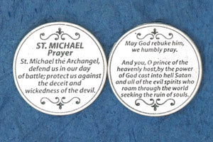 25-Pack - Religious Coin Token - Saint Michael Prayer