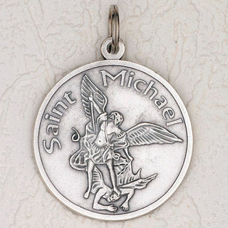6-Pack - Saint Michael Silver Tone 2-1/2-inch Medal