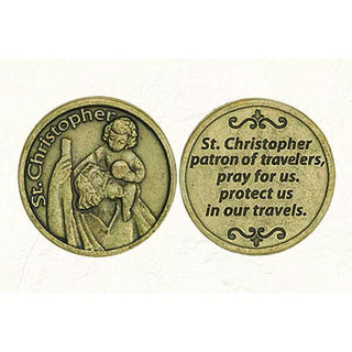 Brass-tone Saint Christopher Token 25-pack