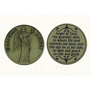 Brass-tone Guardian Angel Token 25-pack