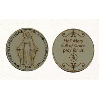 Brass-tone Miraculous Medal Token 25-pack