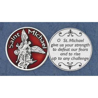 Bulk Red Enameled St. Michael Token