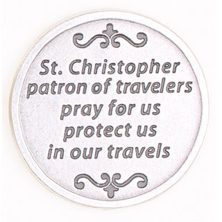 Bulk Blue Enameled St. Christopher Token
