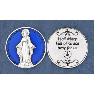 Bulk Blue Enameled Miraculous Medals Token