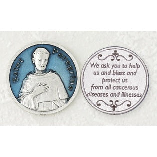 Bulk Blue Enameled St. Peregrine Token
