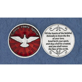 Bulk Red Enameled Come Holy Spirit Token