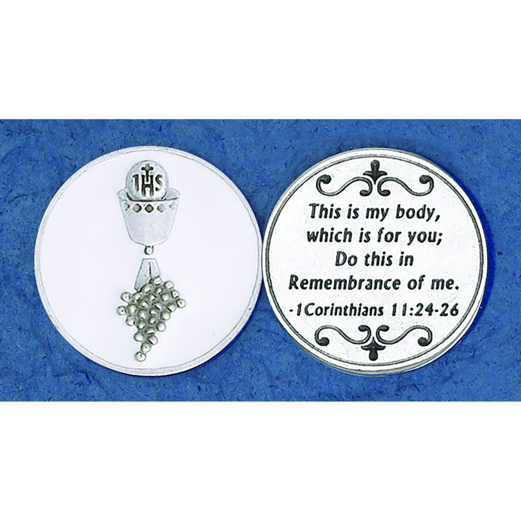 Bulk White Enamel Communion Token | Catholic Shop – CatholicShop.com