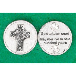 Bulk Irish Token - Celtic Cross - May You Live to Be a Hundred Years