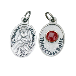 25-Pack - St Therese of Lisieux Pendant with Third Class Relic on back